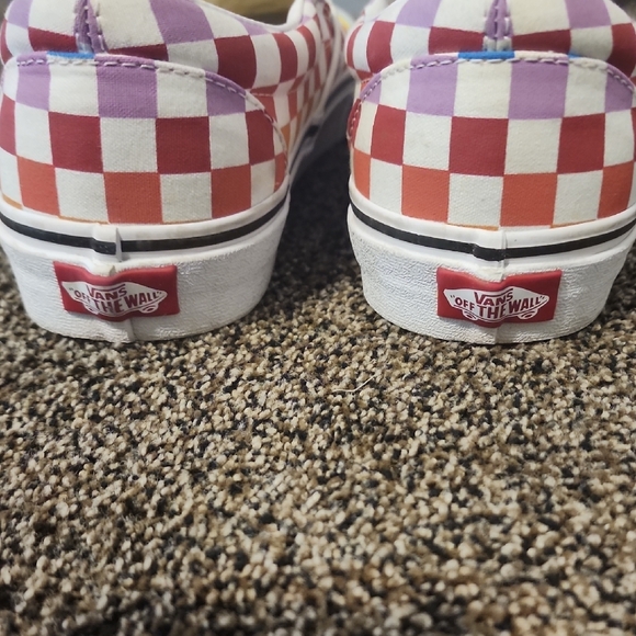Vans Multicolor Checkered  Slip-Ons, Size 10 - Picture 5 of 6